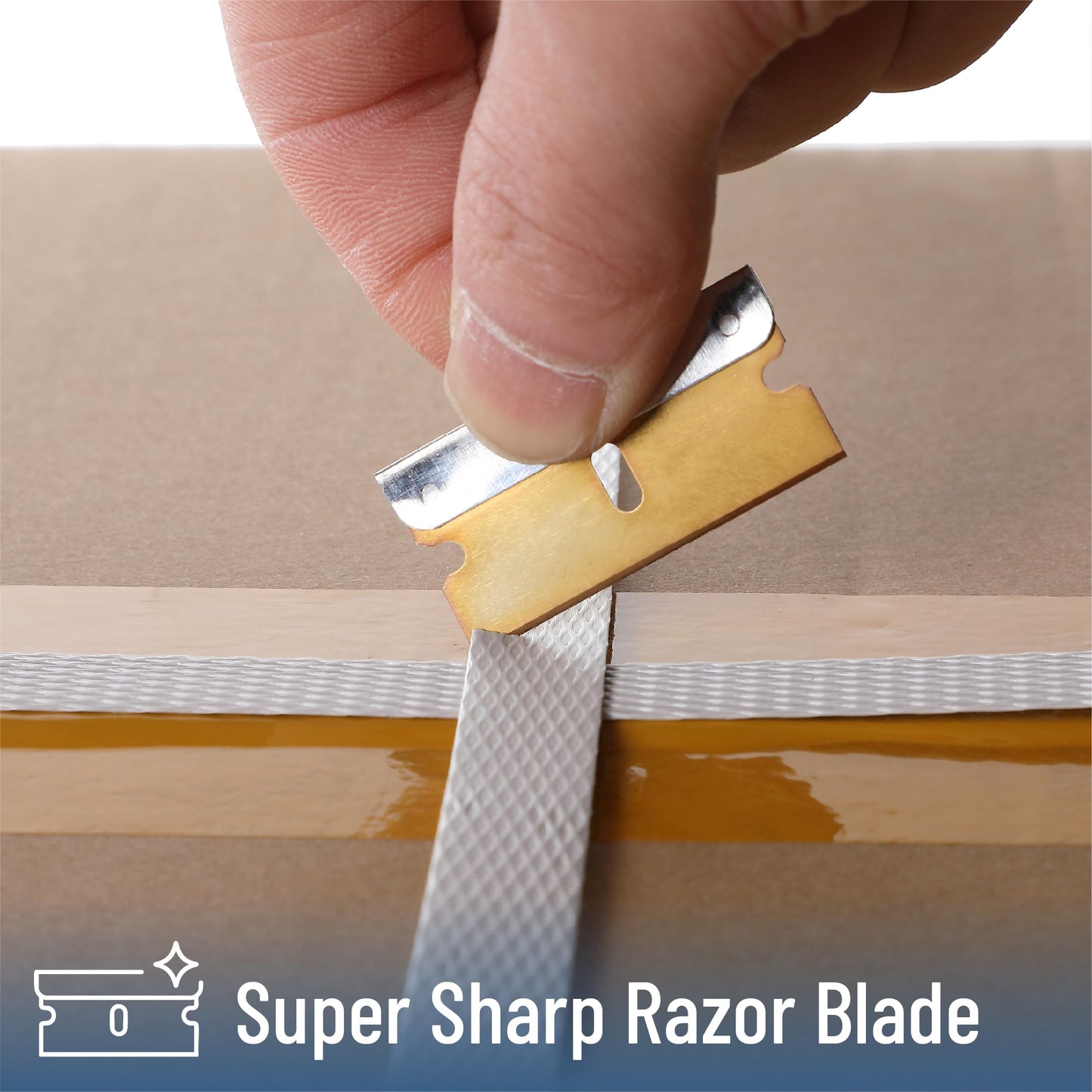 Bates- Single Edge Razor Blades, 100 Pack, Gold, Carbon Steel Razor Blades Single Edge Blades