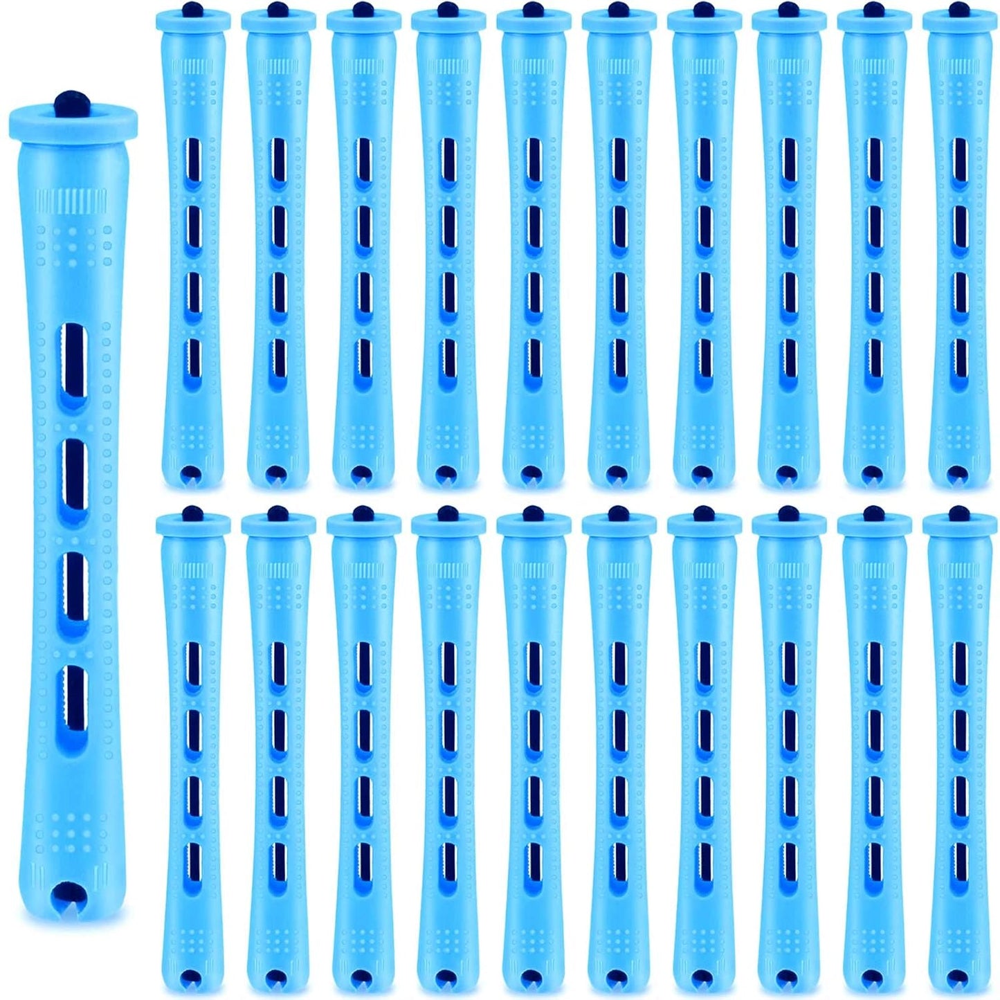 WILLBOND 60 Pcs Perm Rods - Plastic Curling Rollers for Long Hair Styling | 0.75 Inch, Purple