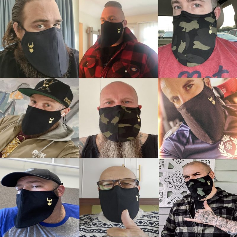The Beard Defender Face Mask by Beard Struggle - Adjustable Beard Mask for Men with 2 Disposable Filters & Ear Saver - Beard Covers for Men (Black)