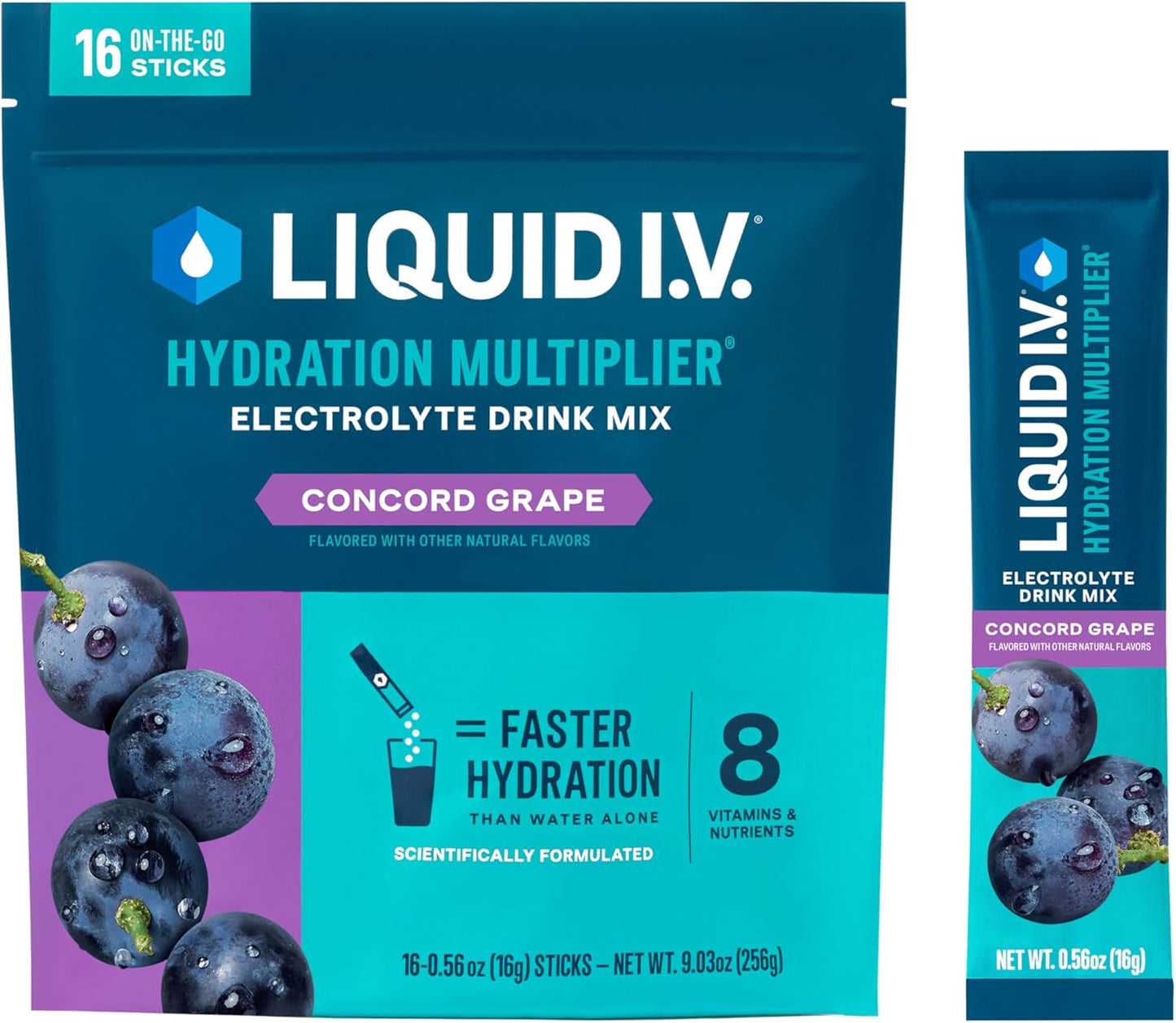 Liquid I.V.® Hydration Multiplier - Electrolyte Powder Drink Mix | Popsicle Firecracker Flavor | 16 Servings
