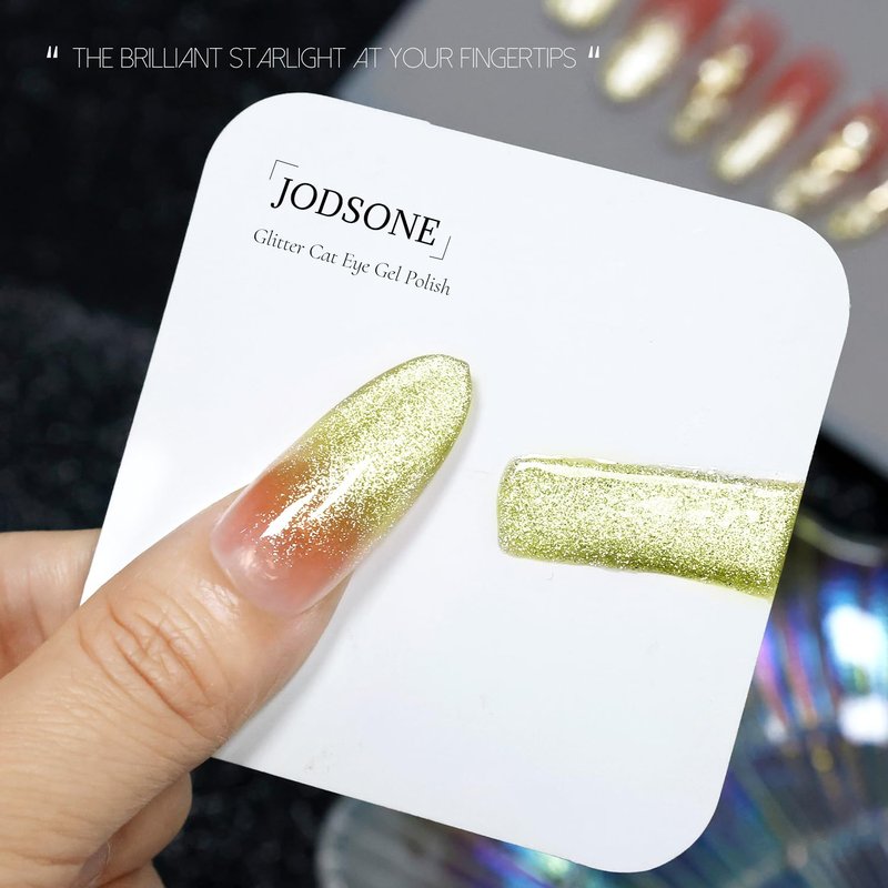 Cat Eye Gel Nail Polish - Teal Gold Glitter Magnetic Gel for UV/LED Curing | 16.5ml DIY Nail Art