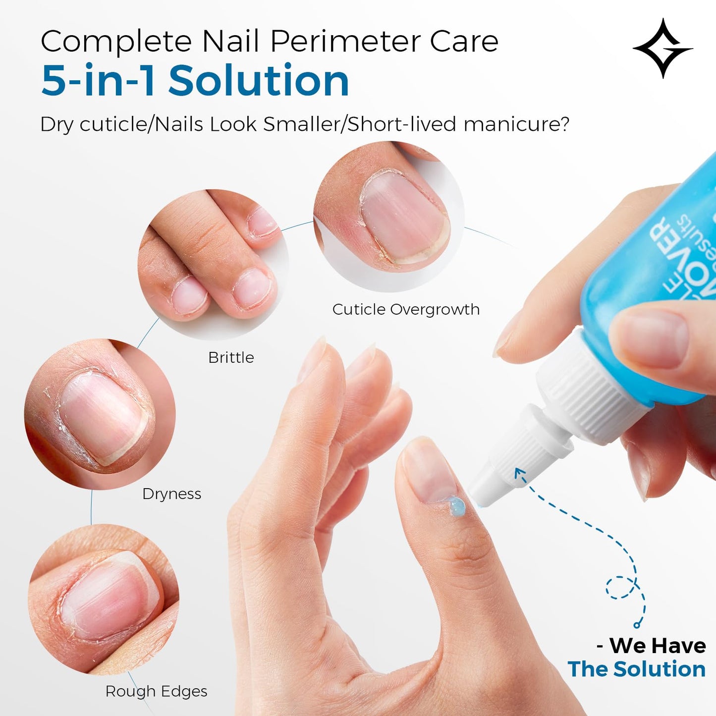 Glamonade Instant Cuticle Remover Gel: Fast-Acting Cuticle Softener for Overgrown Rough Cuticles, Salicylic Acid, Gentle for Sensitive Skin, Professional Manicure Prep & Nail Care