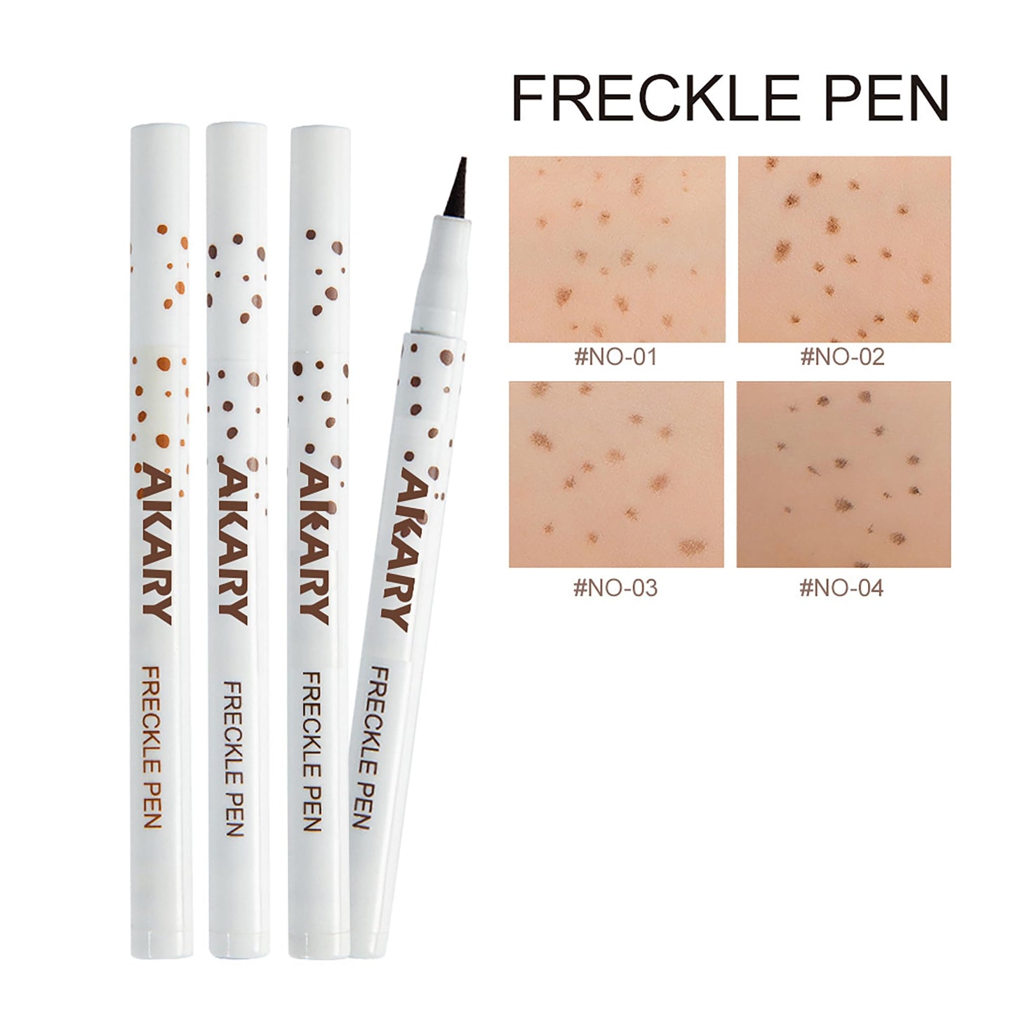 AKARY Freckle Pen Professional Lifelike Face Concealer Point Out Natural Waterproof Longlasting Soft Artificial Freckles Fine Makeup Freckle Pen Life Face Decoration (#03 Chestnut)