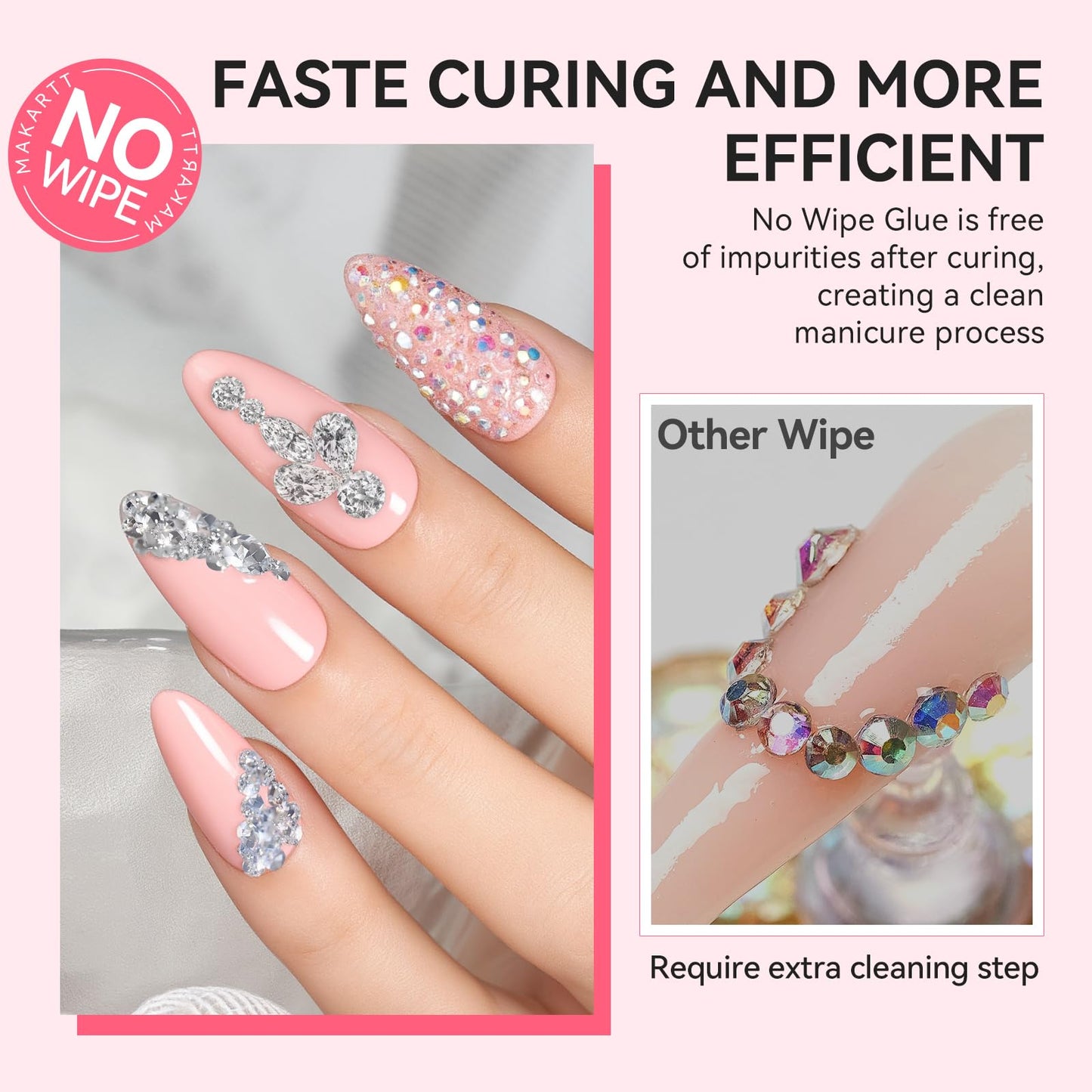 Makartt Nail Gem Glue: Precision Gel for Tiny Gems and Gap Filling 2 x 30ml