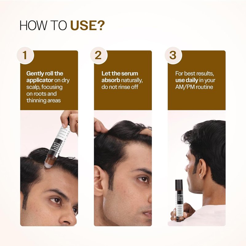 Advanced Hair Density Roll-On | 3% Redensyl, 4% Anagain, 2% Baicapil & Rosemary | Reduces Hair Fall & Supports Growth | 25ml
