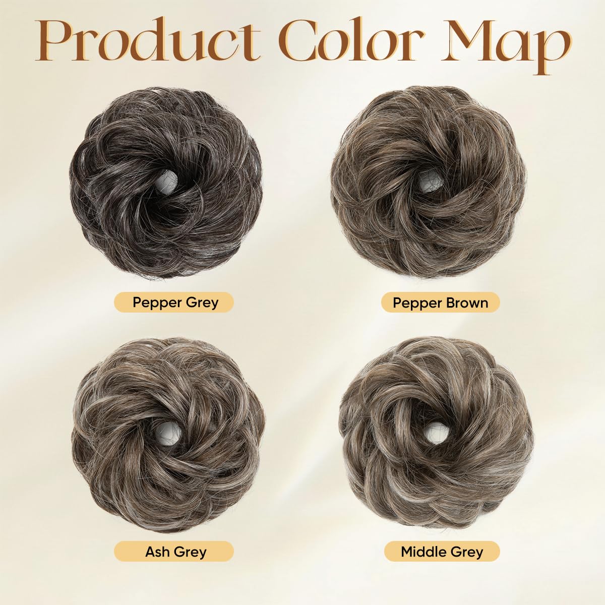 CJL HAIR Small Messy Bun Hair Pieces for Women Thin Hair Synthetic Curly Mini Scrunchies Hairpiece Updo with Elastic Band 2PCs Pecan