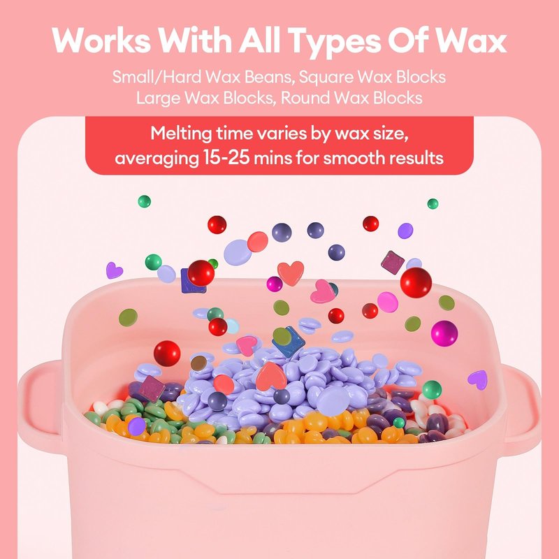 Mini Wax Warmer for Hair Removal,Foldable Silicone Wax Warmer for Hard Wax with 2 Reusable Silicone Applicator Sticks, 18.6Oz Portable Wax Warmer for Eyebrow, Face & Bikini, Body