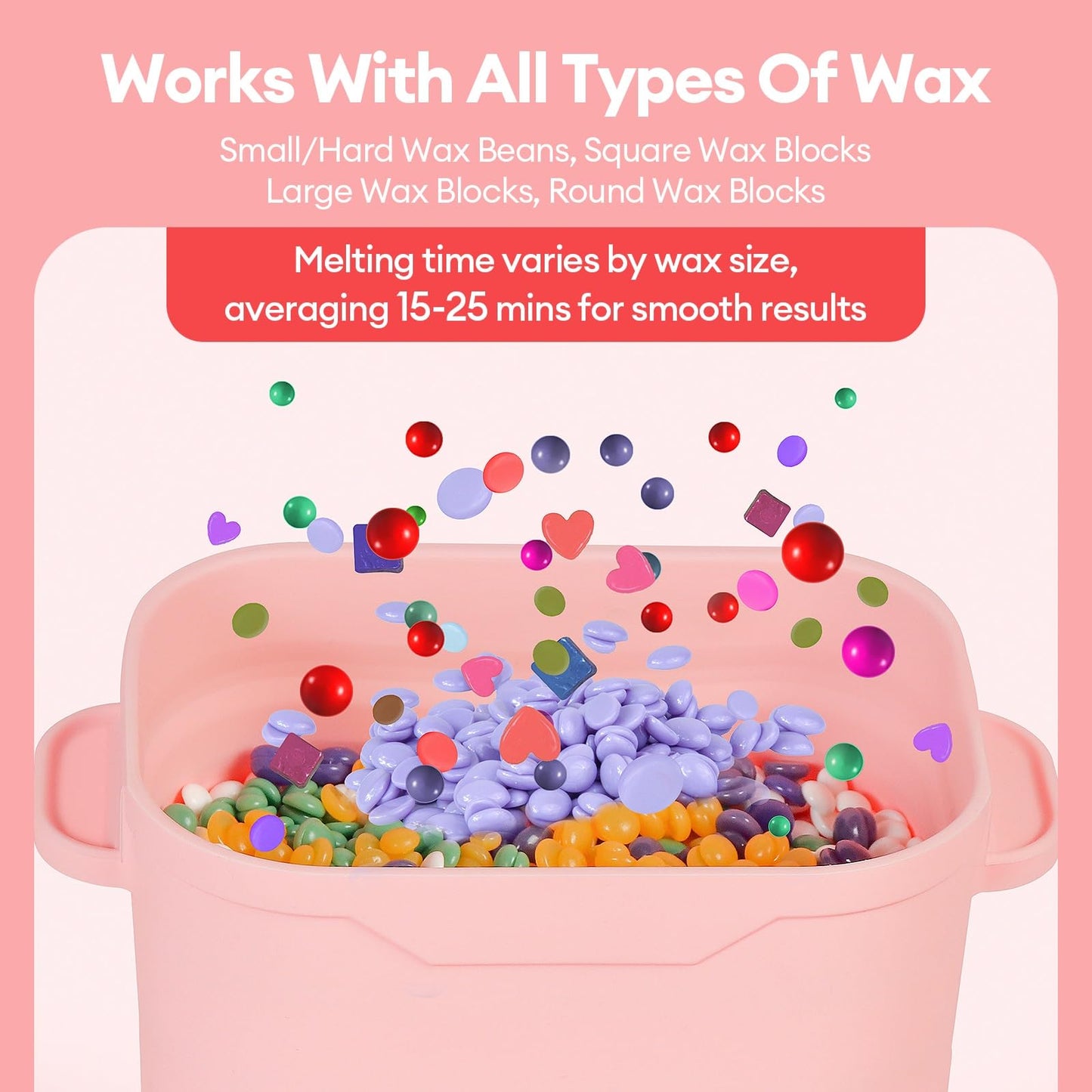 Silicone Wax Warmer for Hair Removal, Foldable Silicone Wax Warmer for Hard Wax with 2 Reusable Silicone Applicator Sticks, Portable Mini Wax Warmer for Eyebrow, Face & Bikini, Travel Wax Kit