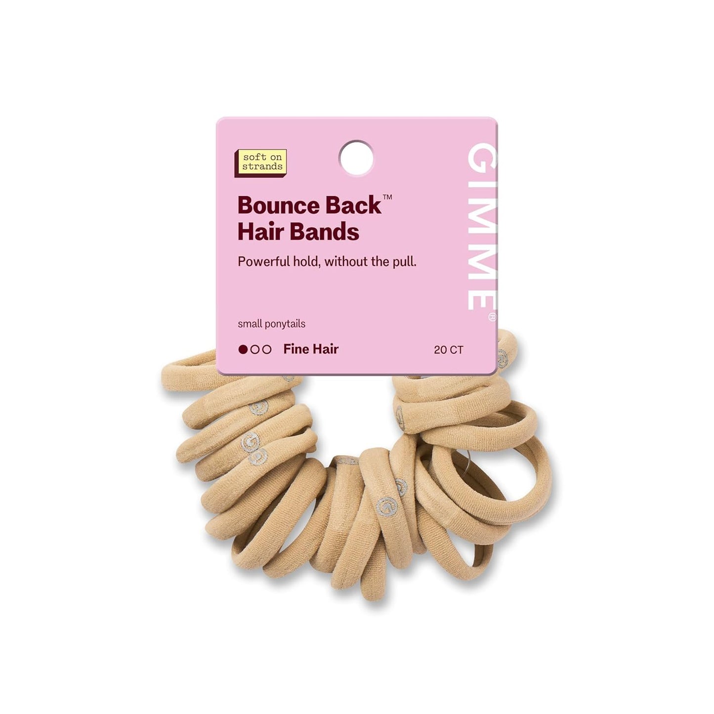 X-Fine Hair Bands - Slim-Fit Elastic Ties for Extra Fine Hair | No-Dent, Gentle-Grip Ponytail Holders - 20 Pack, Blonde