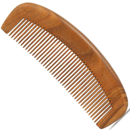 Moreinday Wooden Comb for Hair and Beard, Wood Comb for Scalp Massage and Distribute Oils - Green Sandalwood