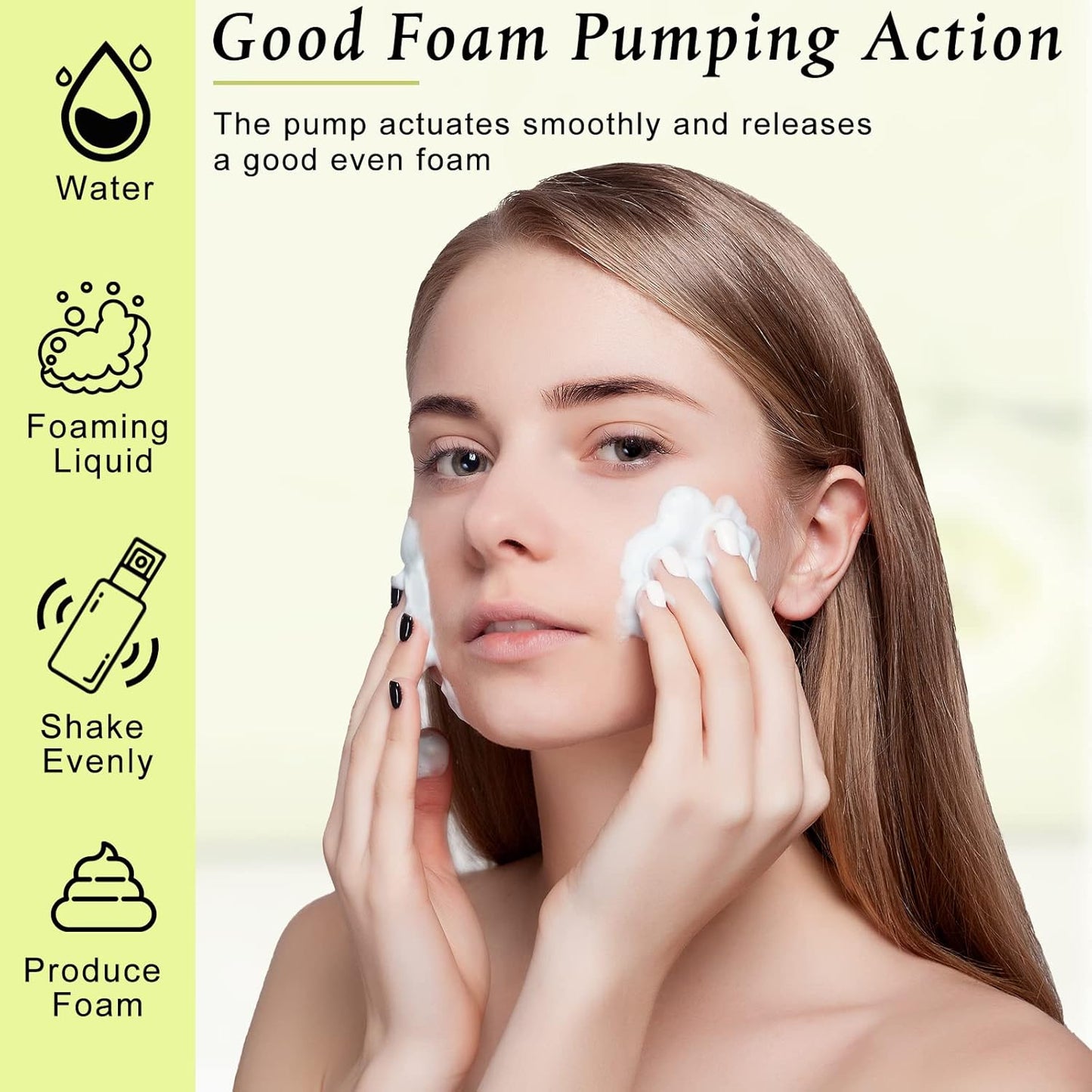 Plastic Foam Soap Dispensers - 70 Pcs Refillable 2 oz Lash Shampoo Bottles | Mini Travel Foam Dispenser (Transparent)