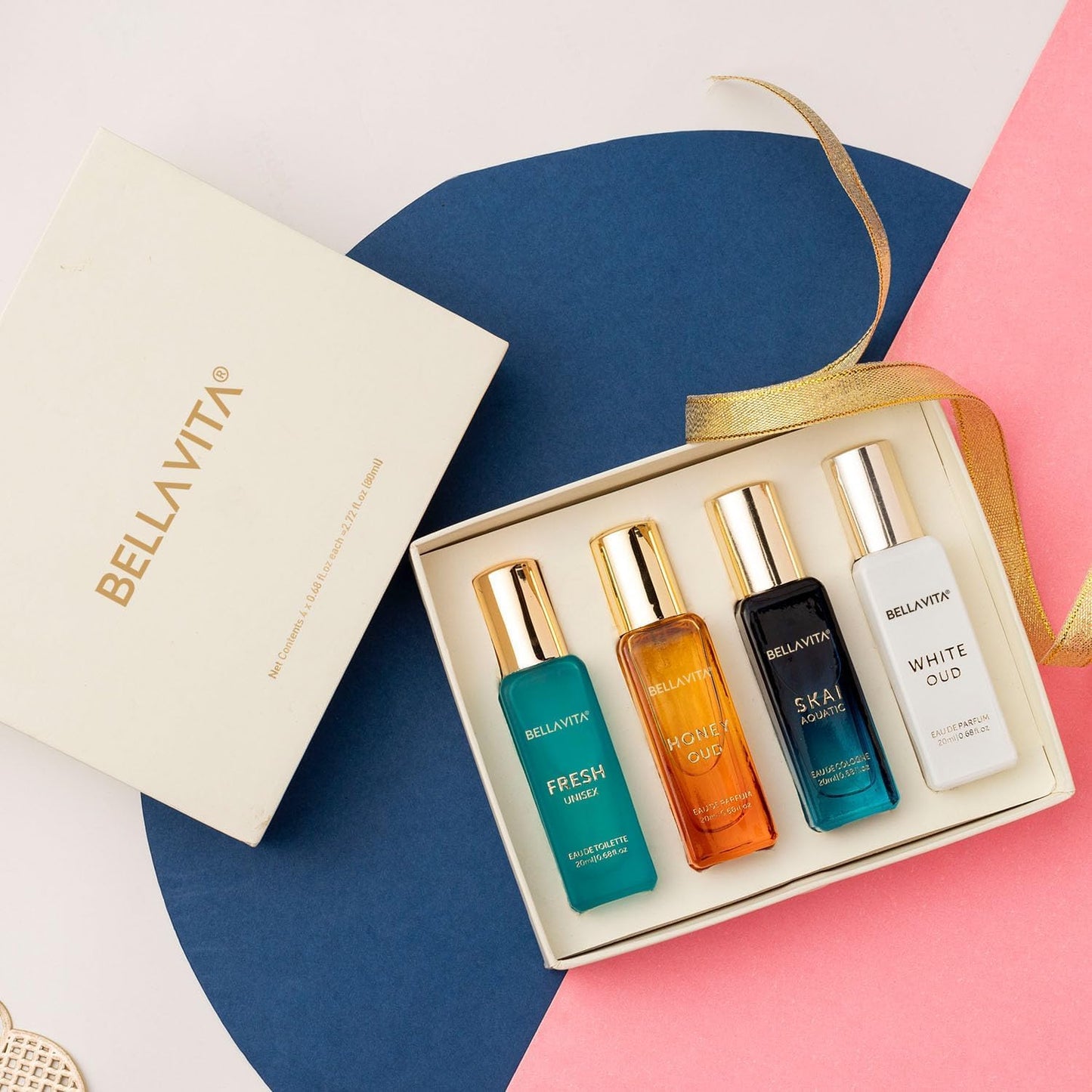 Bellavita Luxury Unisex Perfume Gift Set - Honey Oud & White Oud | 80ml | Unique Fragrance for Men & Women