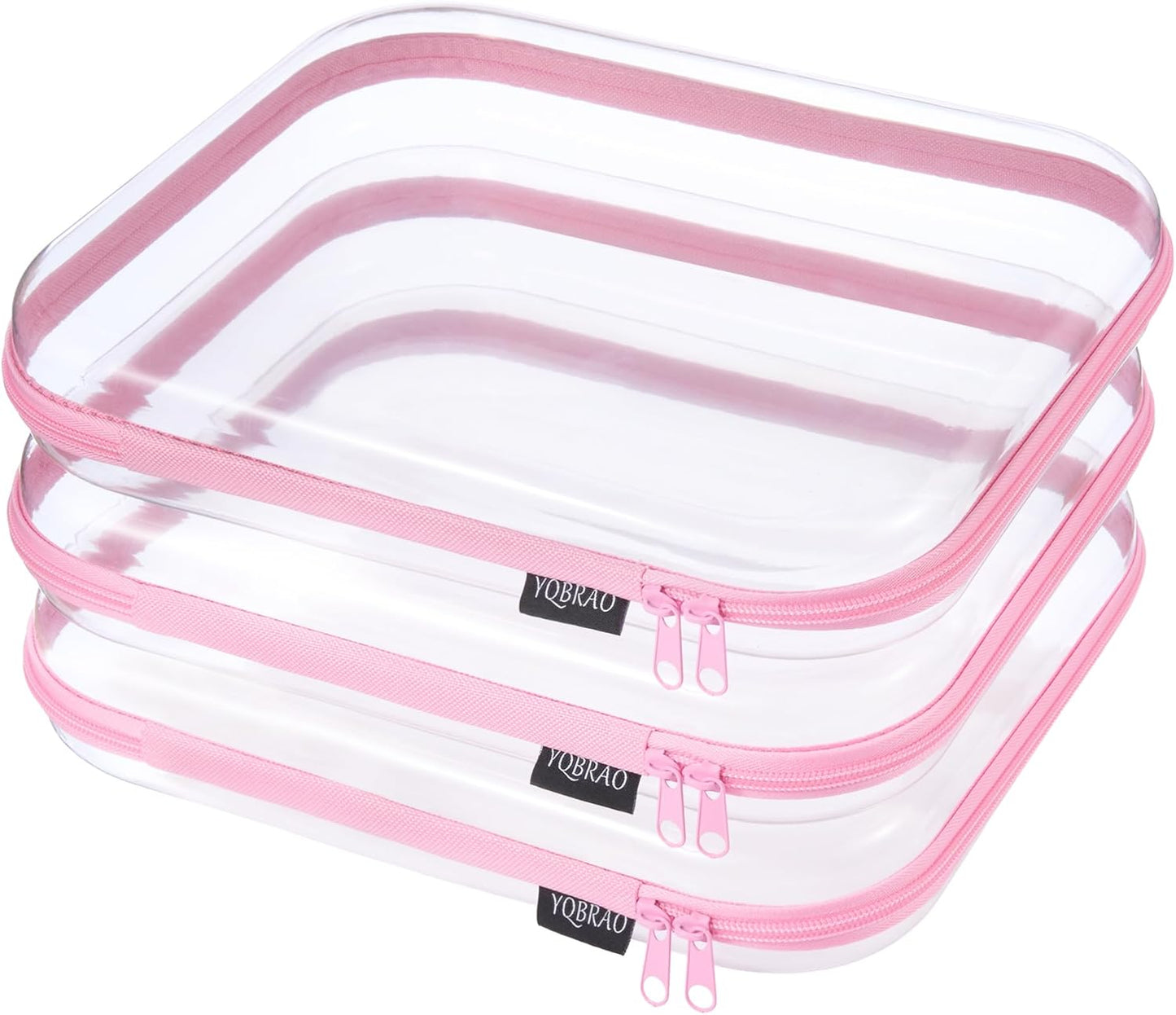 Clear Diaper Bag Organizer Pouches - 4-Pack Ultra-Thick PET Travel Bags | Rigid Self-Standing Design, TSA Approved