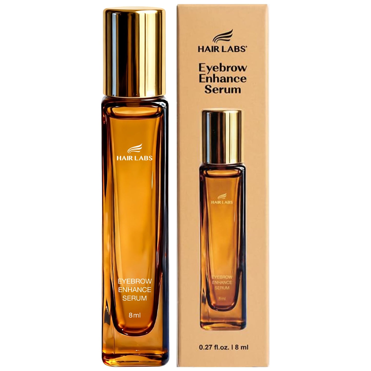 Eyebrow Growth Serum with 5 Peptides & Resurrection Plant, Supports Fuller, Healthier-Looking Brows, Roll-On for Brows, 8ml for Men & Women