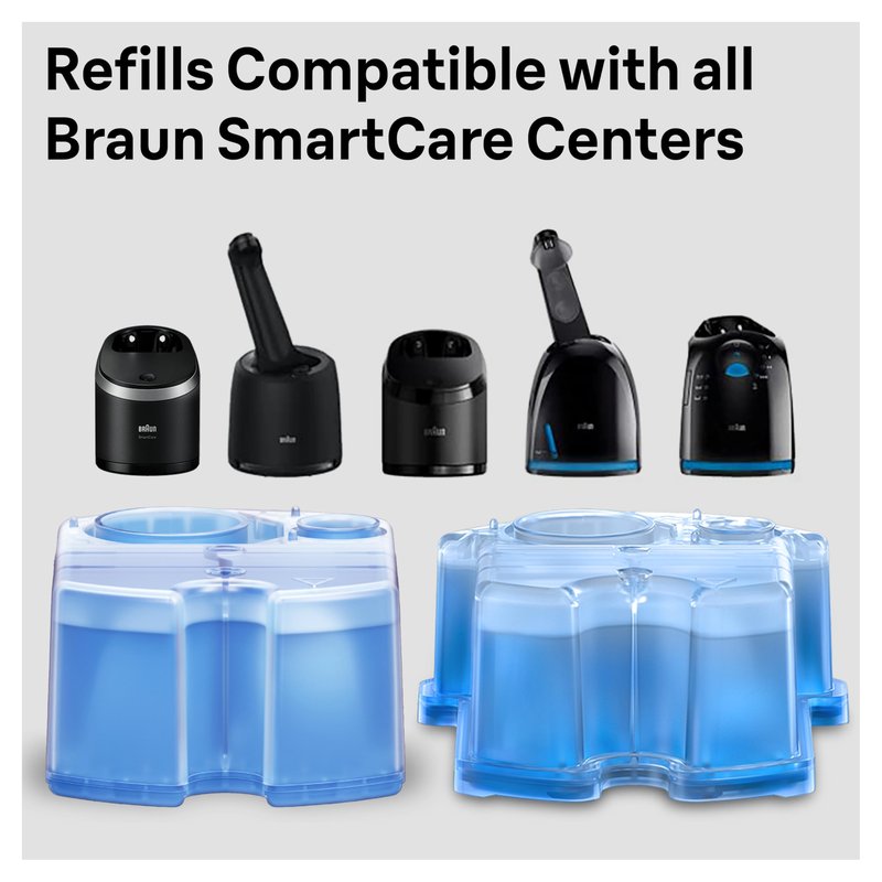 Braun Clean & Renew Refill Cartridges CCR, Replacement Shaver Cleaner Liquid Solution for Clean&Charge System, Pack of 3