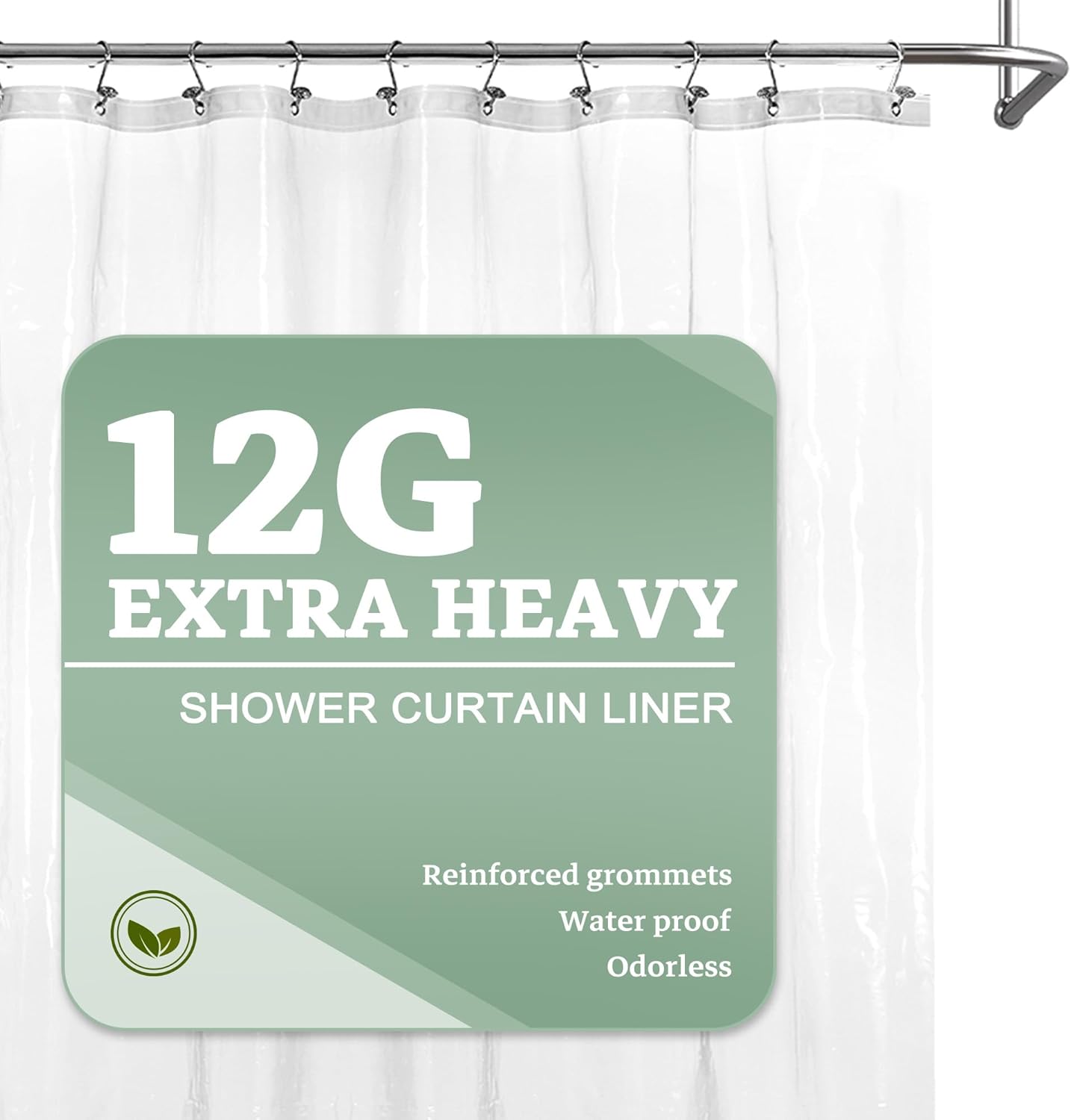 Clear Plastic Shower Liner - Premium Waterproof PEVA Curtain with Rustproof Grommets & 3 Magnets | Standard Size