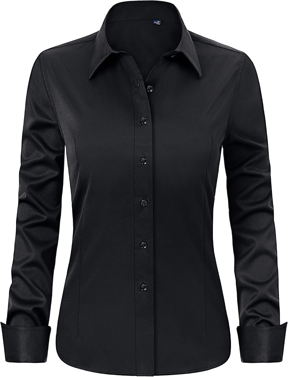 J.VER Women's Long Sleeve Dress Shirt - Wrinkle-Free Business Casual Blouse for Office Work