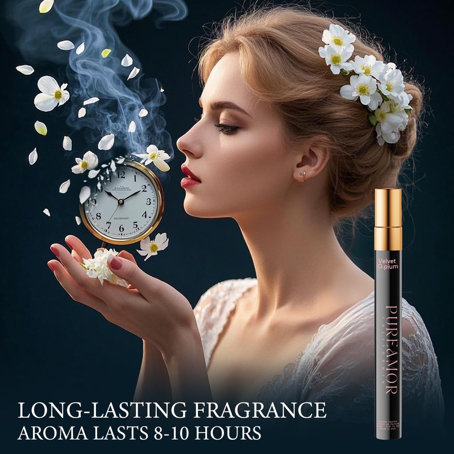 Pheromones Perfume for Women - Amber Vanilla Extrait de Parfum Spray | Long-Lasting 12ml Travel Size Elegant Fragrance
