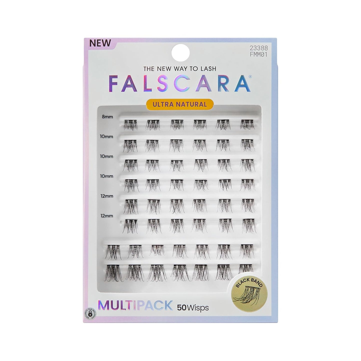 Falscara False Eyelashes - Ultra Natural Lash Clusters, 8mm-14mm, 50 Wisps, Contact Lens Friendly, Reusable