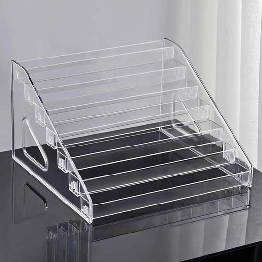Acrylic Nail Polish Organizer Rack - 7 Tier Clear Display Stand for Makeup, Sunglasses & Essential Oils | Transparent
