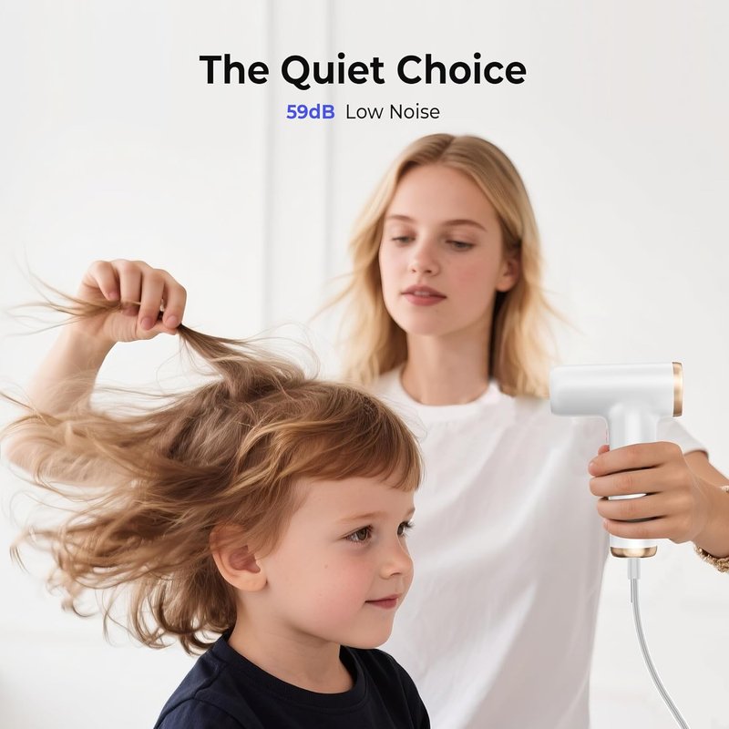 Mini Hair Dryer - 4-Temp Ionic Blow Dryer with Self-Cleaning Feature | Lightweight & Portable Travel Size