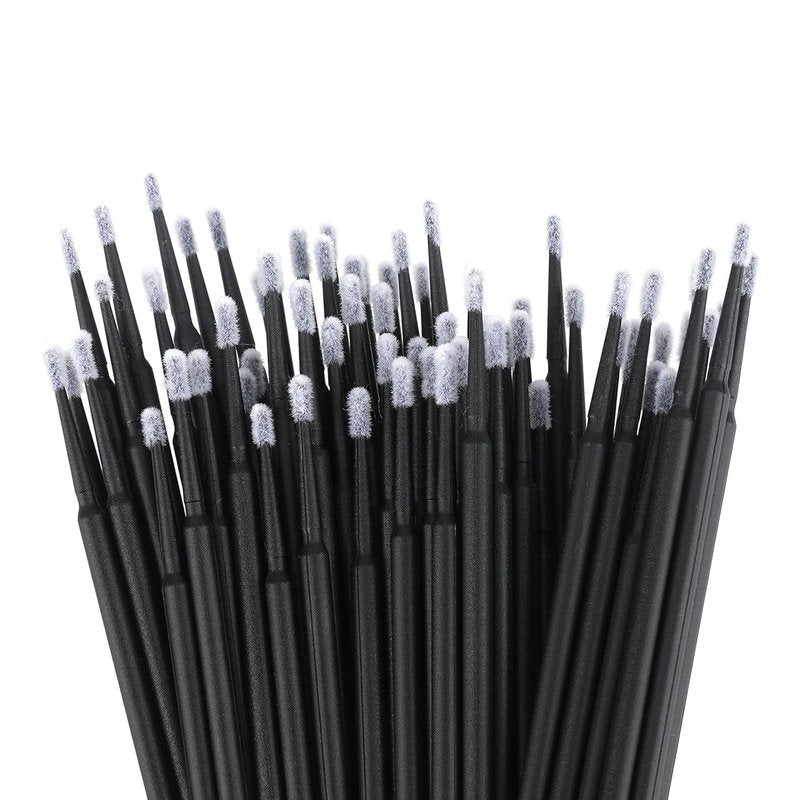 Micro Swabs - 100 Cotton Swabs for Makeup & Nail Art | Black Disposable Applicators