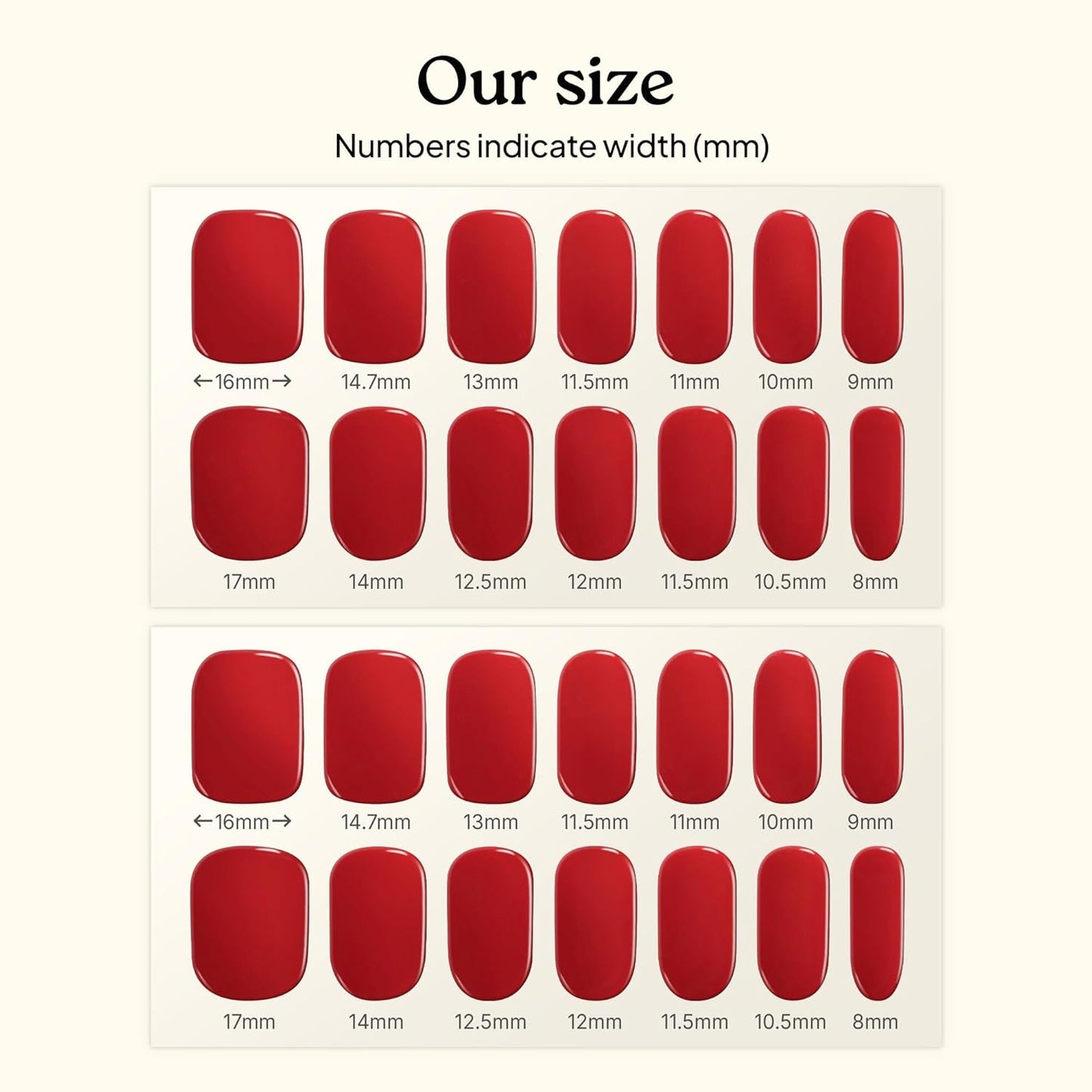 Heyhae Semi Cured Gel Nail Strips - Solid Red, No LED Lamp Required | 28 Strips, Easy Apply & Remove