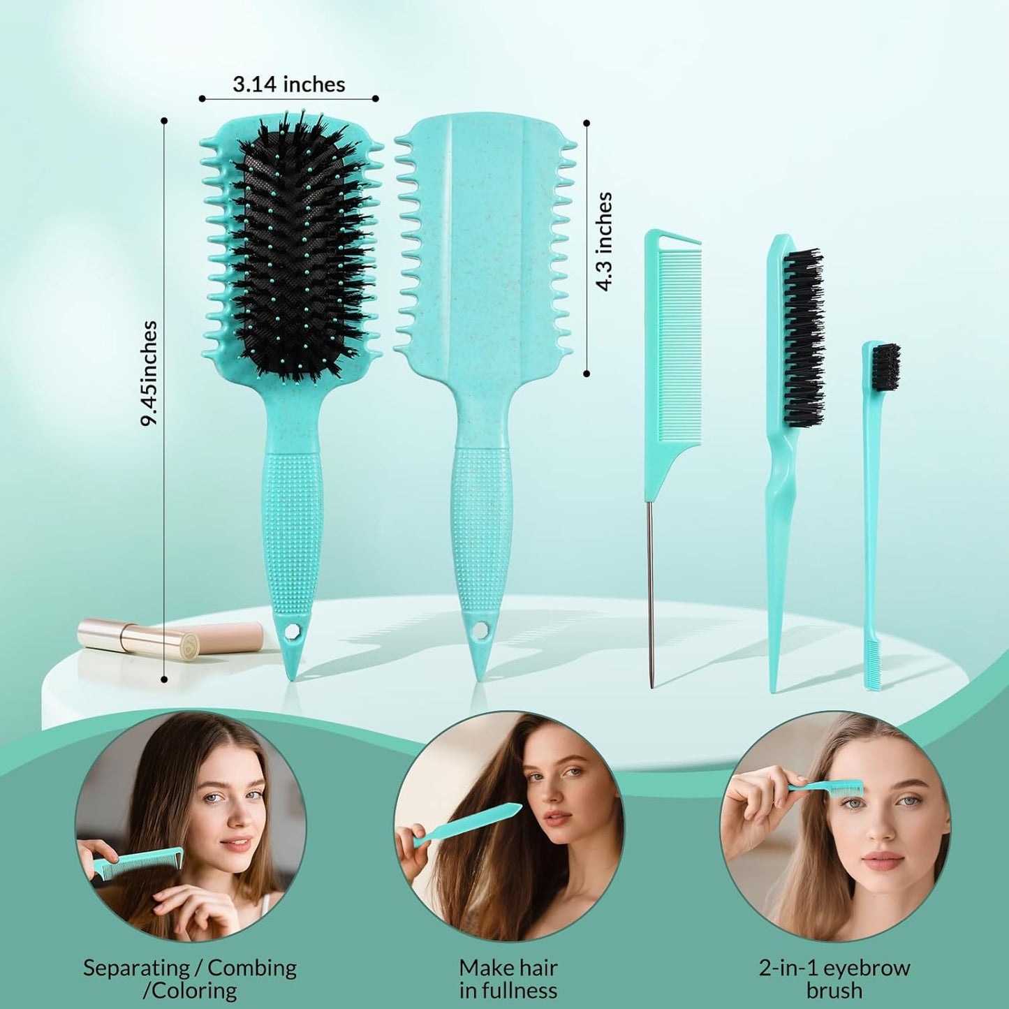 Curl Defining Brush - Curly Hair Detangler for Effortless Styling | Reduces Frizz on All Hair Types