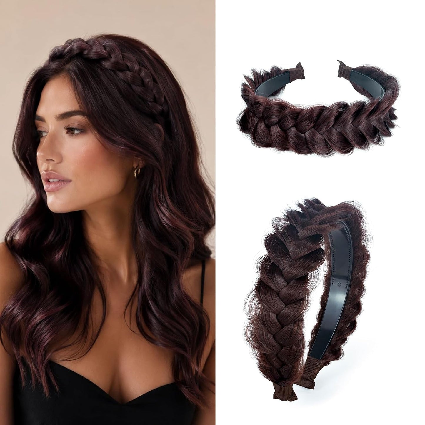 Braided Headband - Elastic Non-Slip Fashion Hair Accessory for Women & Girls | Ocher Color