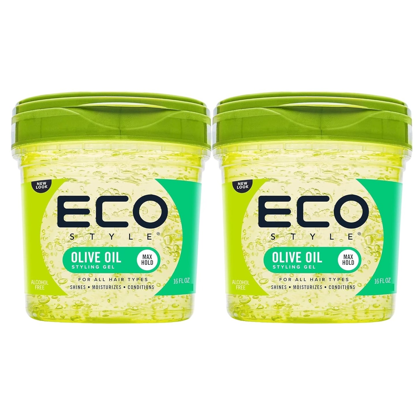 Eco Style Olive Oil Styling Gel - Moisturizing Hair Gel for Shine & Split Ends | 8 oz (2 Pack)