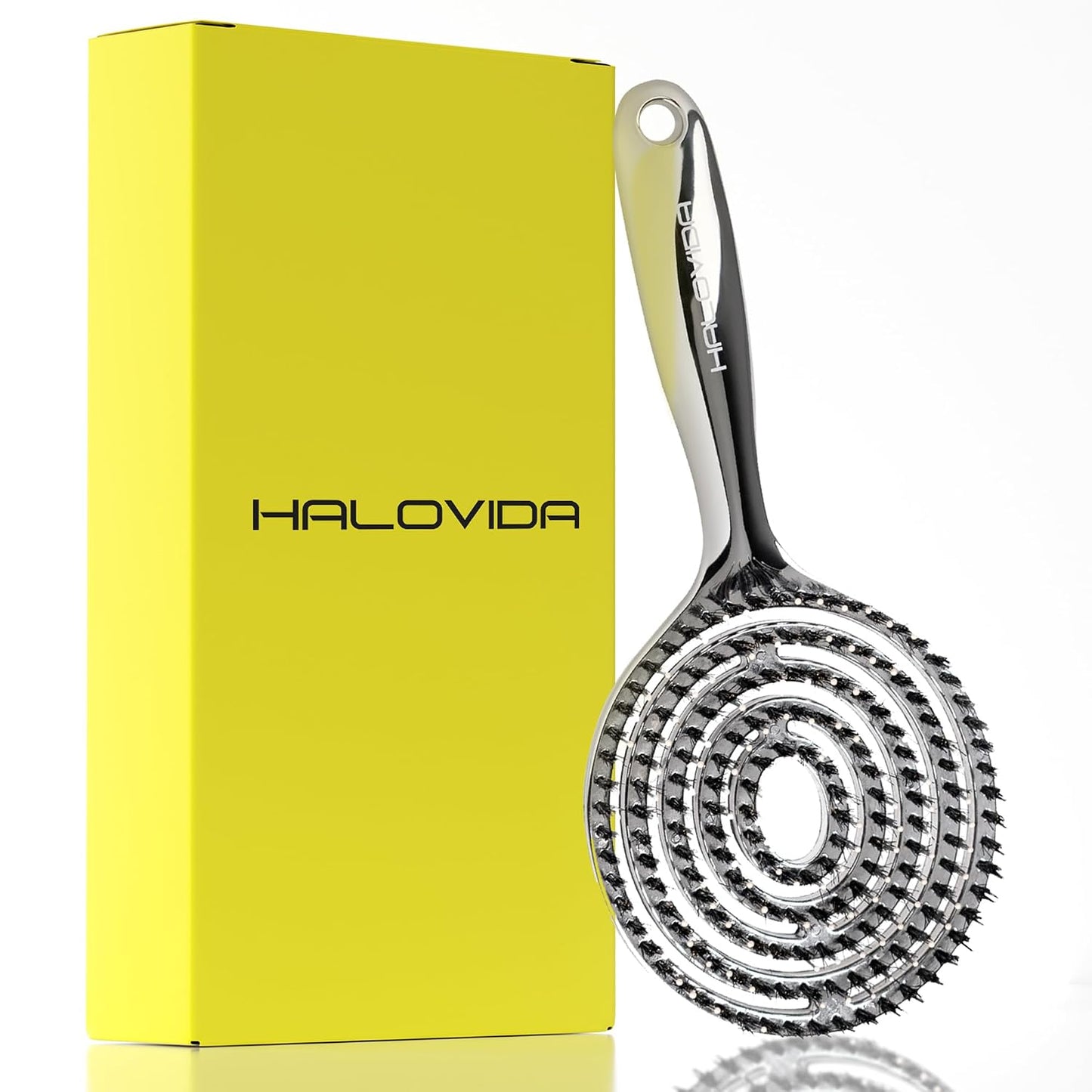 HALOVIDA Hair Brush - Double Layer Boar Bristle & Nylon Detangler for Smooth, Frizz-Free Hair | Scalp Massage Cushion