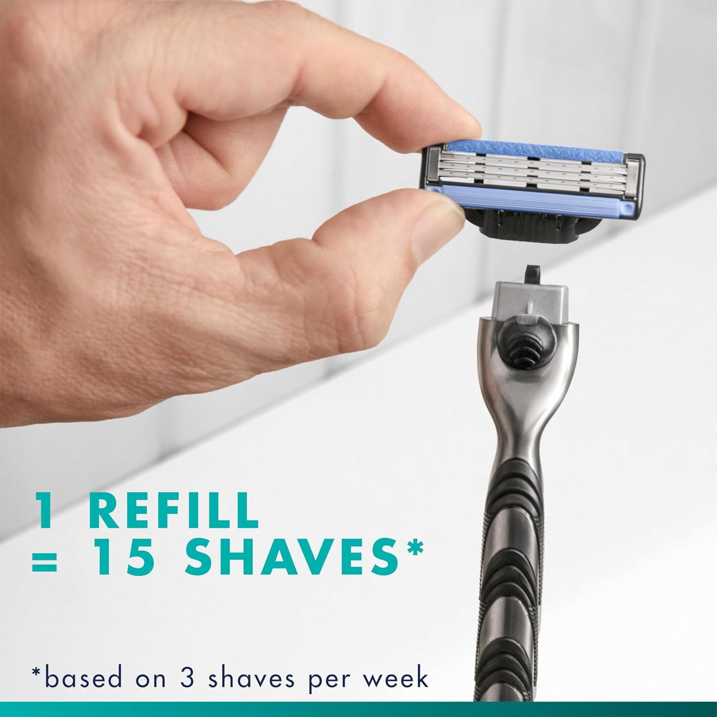 Gillette Mach3 Razor Blades - 3-Blade Refills for Men | 15 Count Pack