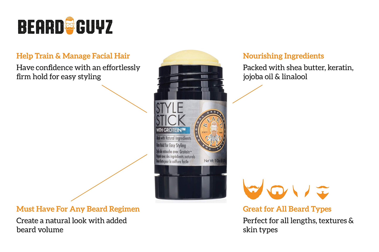 Beard Guyz Style Stick W/Grotein