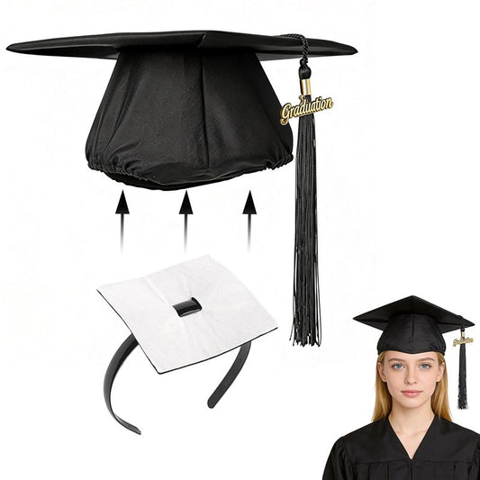 SARATA Graduation Cap Headband, Grad Cap Band with Adhesive Felt, Hair Band Hat Accessories for Graduates