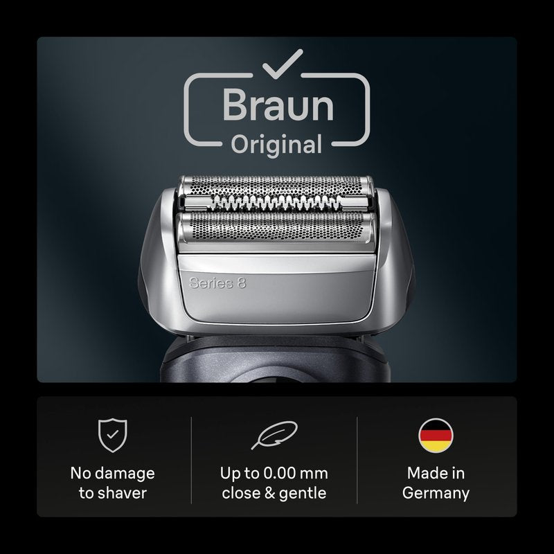 Braun Series 8 83M Electric Shaver Head Replacement Cassette, Silver