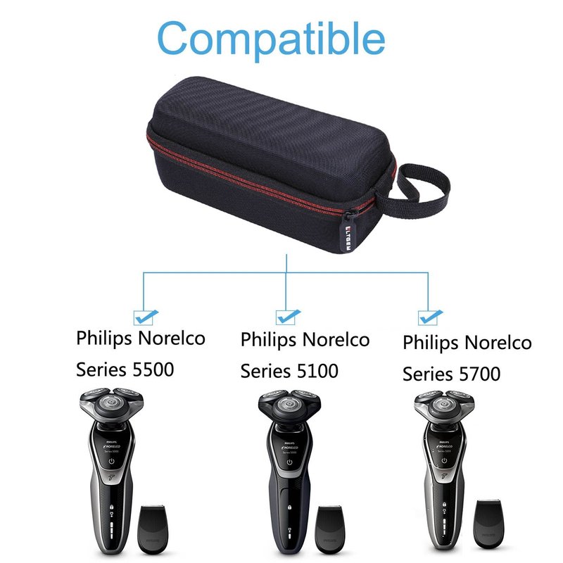 LTGEM Hard Travel Case for Philips Norelco Men Shaver Razor 2100/2300/3500/6800/3100/5500/5100/5300/5700/6880 Wet Electric Shaver, S6880/81