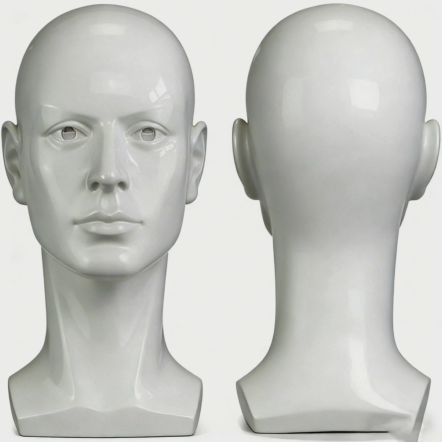 LIAMTU Male Mannequin Head for Display – Realistic PVC Head Model for Wigs, Hats, Headphones, Jewelry, Salon and Home Decoration,Whate