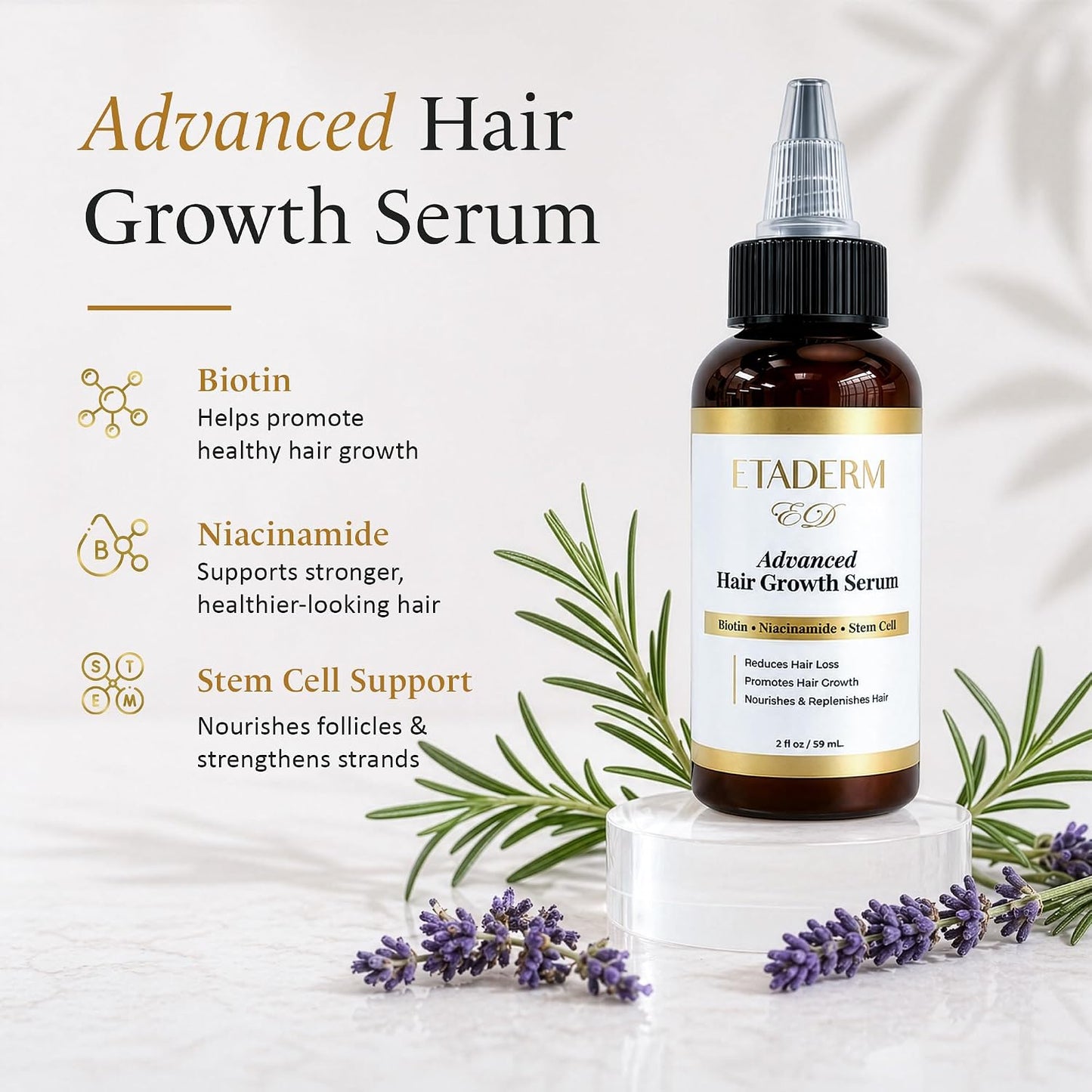 Advanced Hair Growth Serum - Aloe Vera & Biotin Oil for Thicker, Fuller Hair | 60ml