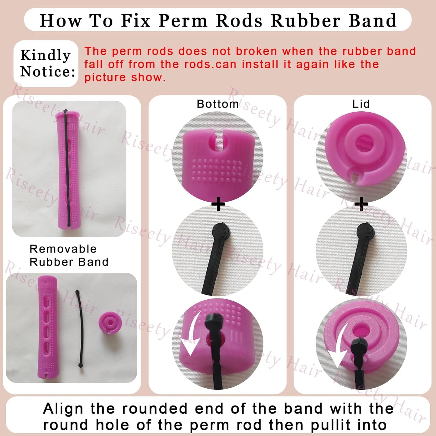 Perm Rods for Short Hair - 40 Pcs Beige Plastic Curlers for Black Women | Medium Size Peach Hair Rollers