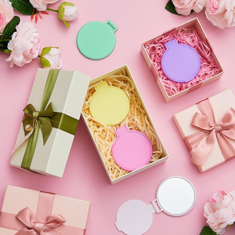 Mini Folding Pocket Mirrors - Compact Travel Makeup Mirrors for Purse | 80 Pcs in Macaron Colors