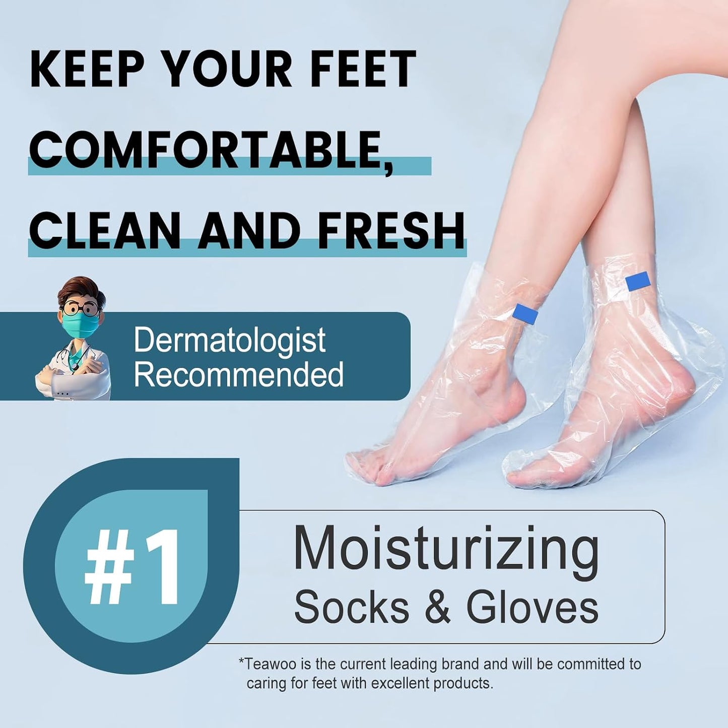 Plastic Foot Covers - 200PCS Leak-Proof Moisturizing Masks for Pedicure & Foot Care | Fits Up to USA Size 9