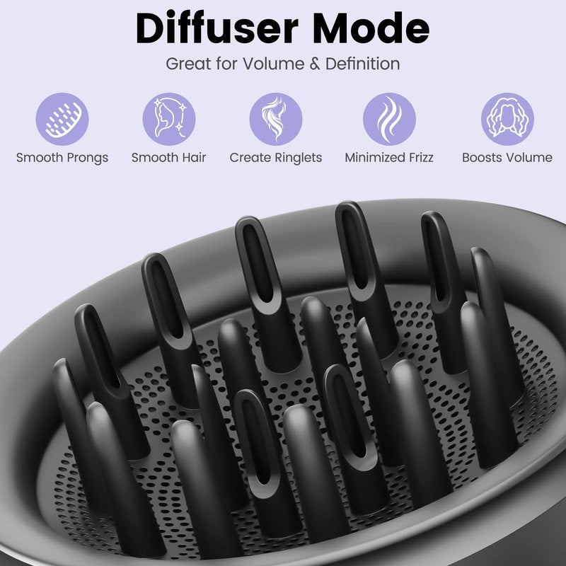 PUREGUST Wave Curl Diffuser Attachment for Dyson Airwrap HS01 HS05, for Air Wrap Id HS08, Two Airflow Dome Diffuse Modes, Hair Diffuser to Dry Hair Quickly and Enhance Curl