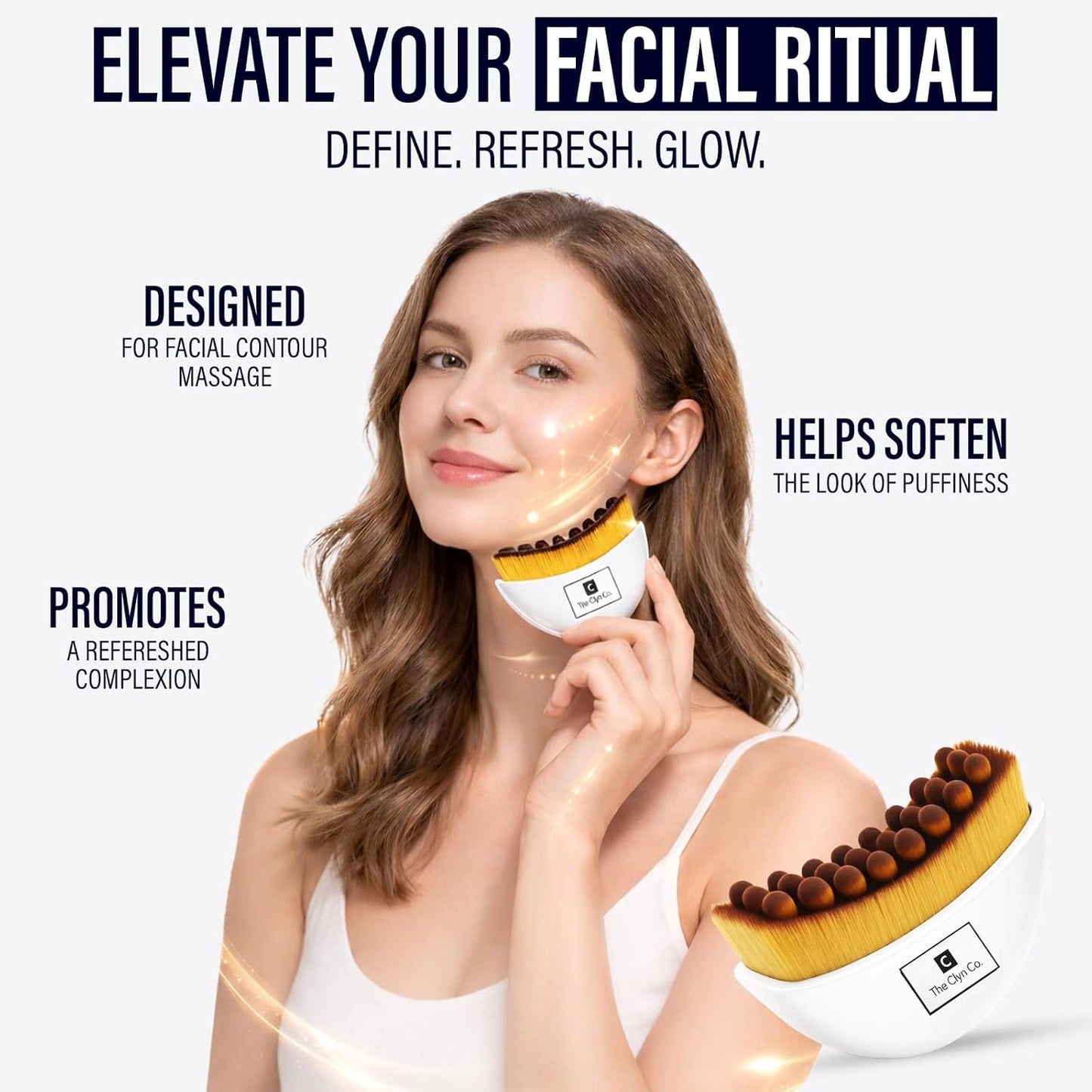Lymphatic Contour Face Brush - Ultra Soft Bristles for Radiant Skin | Ergonomic Design for Facial Dry Brushing