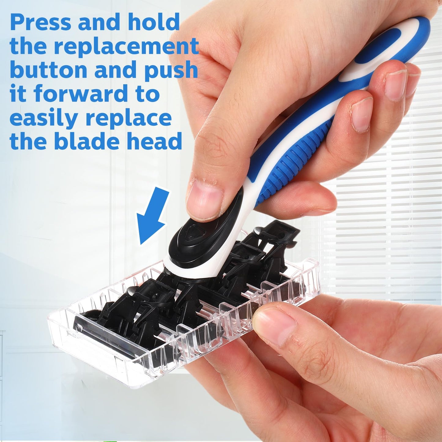 Lanties 50 Pcs Refillable Three Blade Disposable Razors for Men Sensitive Skin Razor Travel Shave Set Shaving Gift Set, 2 Handle & 48 Cartridges
