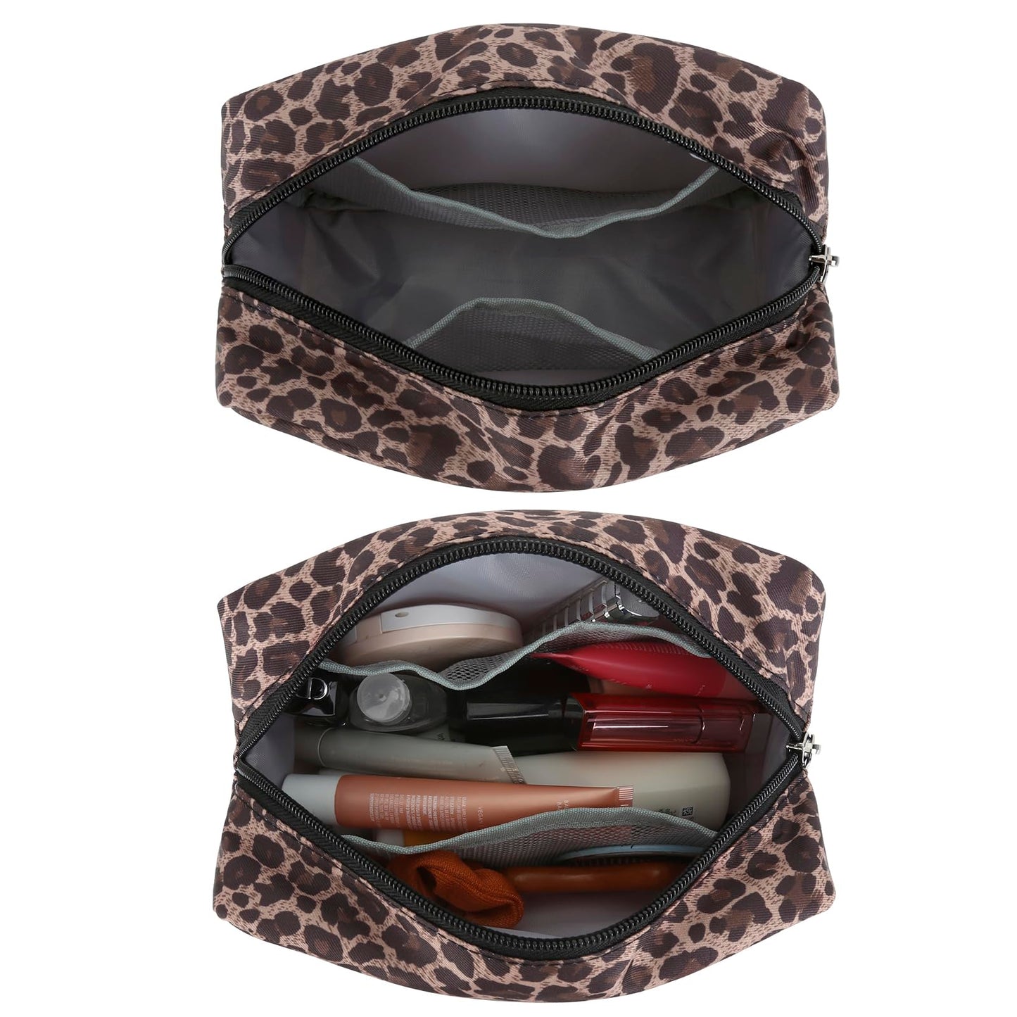 E-Tree Leopard Print Makeup Bag for Women Cosmetic Pouch Toiletry Case