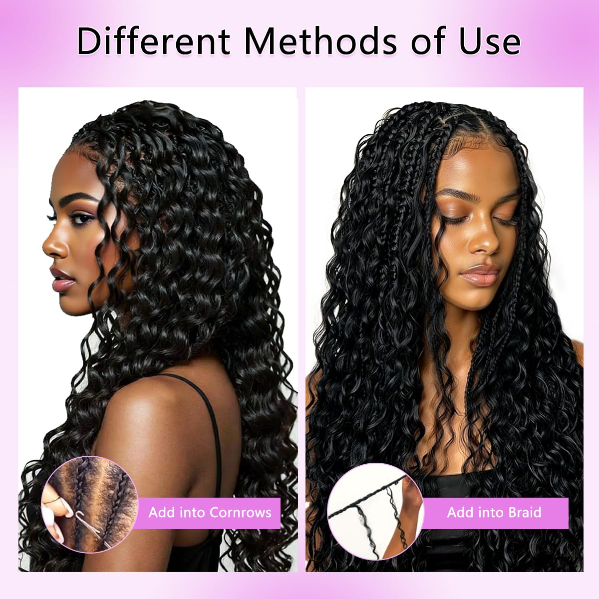 Human Crochet Hair for Black Women Deep Wave Crochet Human Hair Bundles 20 Inch 120g Pre-Separated Feather Crochet Human Hair Natural Black
