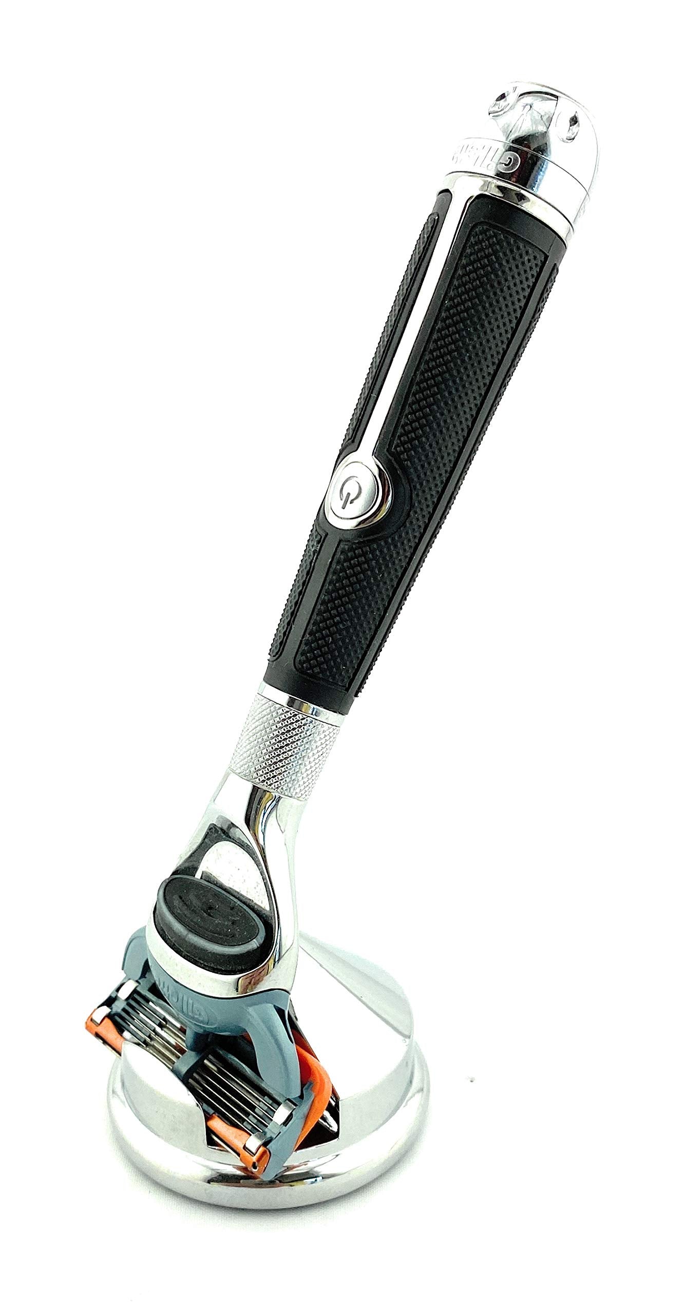 G.B.S Weighted Safety Razor Stand Base Polished Steel Protect & Dry Razor, Fits 5 and 3 Shaving Razor Blades