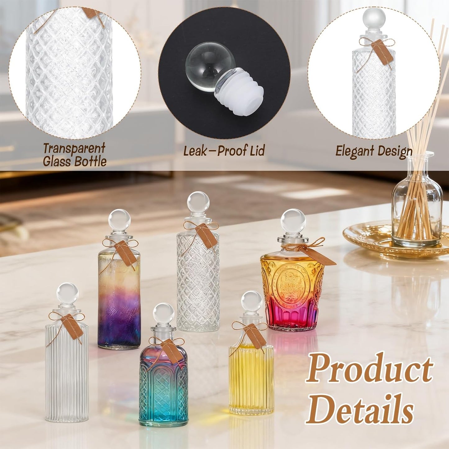 Glass Vanilla Extract Bottles - 5 Oz Airtight Jars with Funnel & Labels | Set of 6 for Oils, Syrups, Sauces