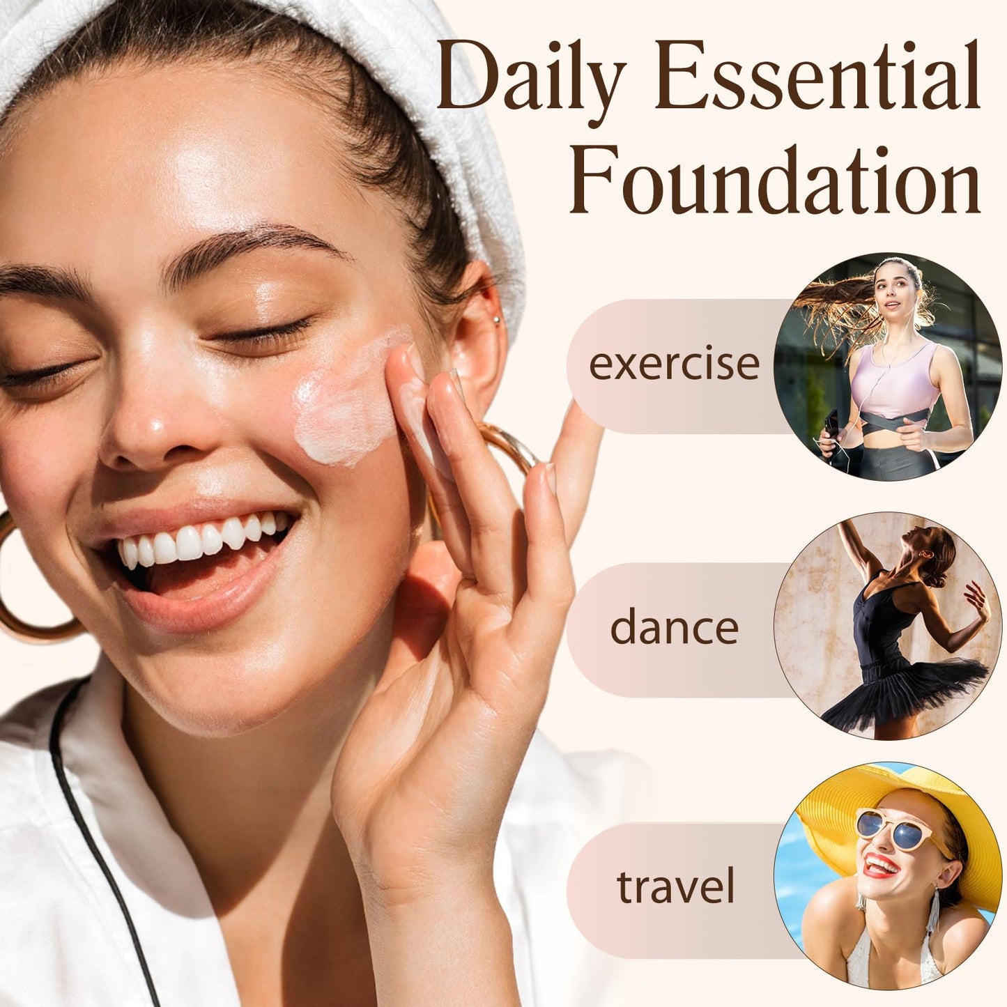 4 in 1 Foundation Liquid, Medium Coverage, Color Matching, Long-Wearing & Waterproof Makeup for All-Day Wear