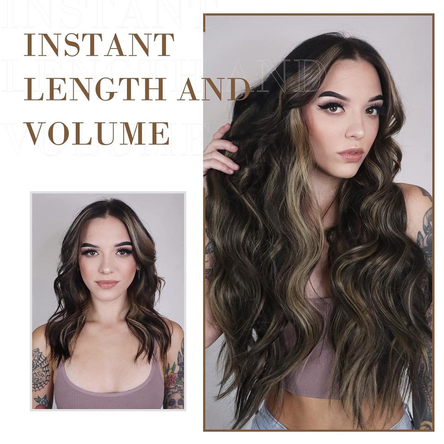 Clip-In Hair Extensions - 4PCS Natural Soft Synthetic Hairpieces for Women | Platinum Blonde